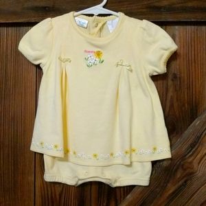 Baby Collection Yellow Flowers One Piece Outfit